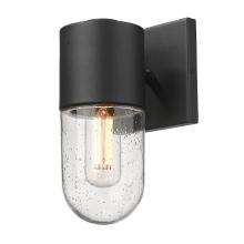  6080-OWS NB-SD - Ezra 1 Light Wall Sconce - Outdoor in Natural Black with Seeded Glass Shade